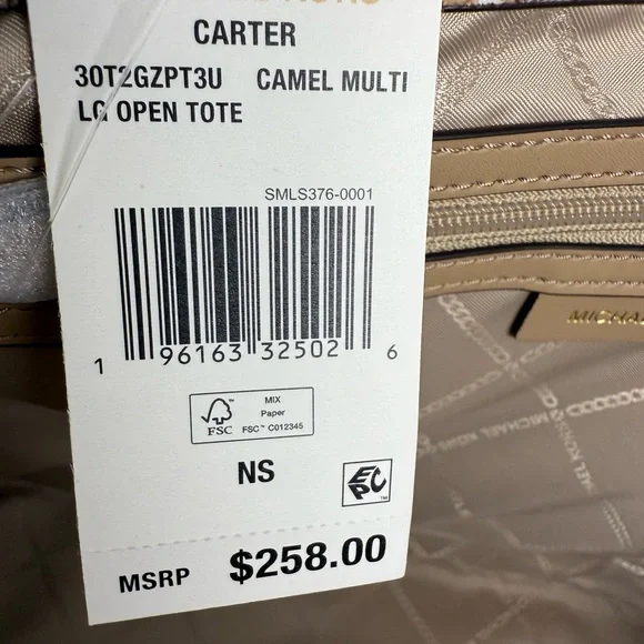 Michael Kors Carter Signature Animal Print Semi Lux Open Tote Handbag NWT